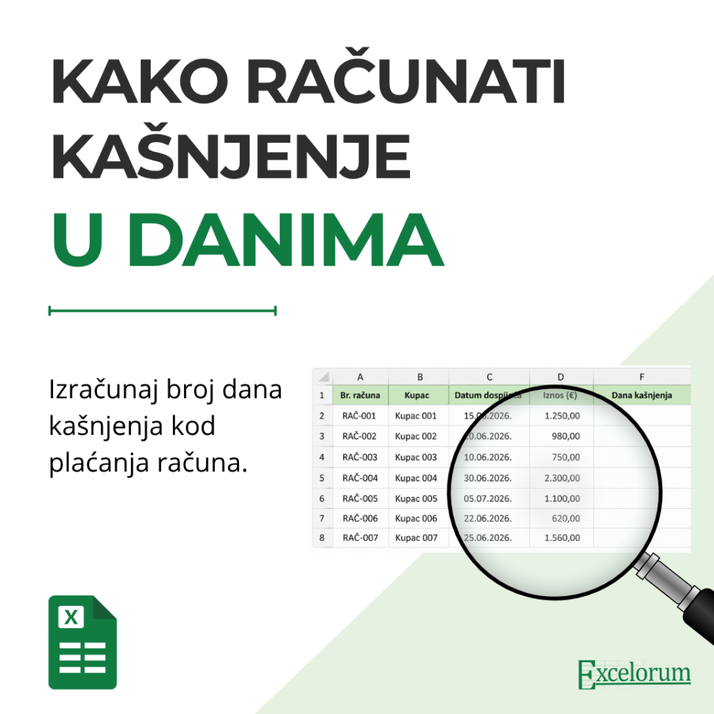 Excelorum kako u Excelu računati datume
